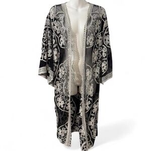 Society Black and White Embroidered Fabric